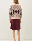 Faux Suede A-Line Skirt in Merlot