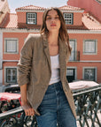 Evan Check Blazer - Dark Chocolate