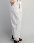 Barrel Leg Pants - Off-White Pinstripe