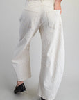 Barrel Leg Pants - Off-White Pinstripe