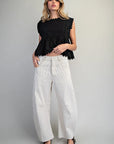 Barrel Leg Pants - Off-White Pinstripe