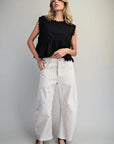 Barrel Leg Pants - Off-White Pinstripe