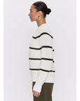 Edie Crewneck Sweater - Olive Stripe