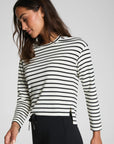 SPANX AirEssentials Long Sleeve Side Slit Top - Pier Stripe