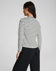 SPANX AirEssentials Long Sleeve Side Slit Top - Pier Stripe