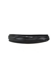 Black belt with a braided design on a white background