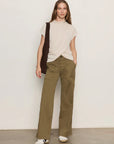 Draped Sleeveless Mockneck Top