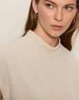 Draped Sleeveless Mockneck Top