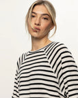 Boxy Raglan Tee Shirt - Stripe