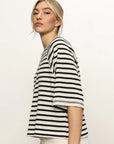 Boxy Raglan Tee Shirt - Stripe