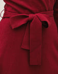 Sweater Wrap Dress in Merlot