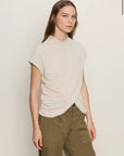 Draped Sleeveless Mockneck Top
