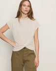 Draped Sleeveless Mockneck Top