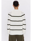 Edie Crewneck Sweater - Olive Stripe
