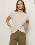Draped Sleeveless Mockneck Top