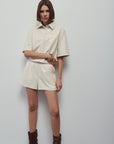 Daria Short Sleeve Jacket - Ivory