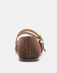 Baylee Grommet Ballet Flats Dark Brown Perforated Suede