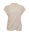 Draped Sleeveless Mockneck Top