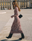 Sevilla Zebra Mesh Midi Dress
