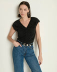 Dona V-Neck Top in Black