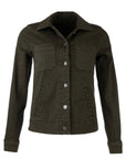 Mandy Twill Moto Jacket in Olive