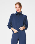 SPANX AirEssentials Half-Zip Sweatshirt - Faded Indigo