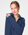 SPANX AirEssentials Half-Zip Sweatshirt - Faded Indigo