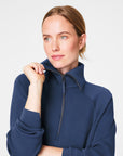 SPANX AirEssentials Half-Zip Sweatshirt - Faded Indigo