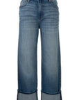 Blue jeans with a white background