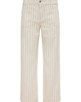 Beige striped pants on a white background