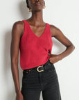 Cece Sweater Tank in Heartbeat Red