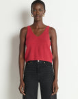 Cece Sweater Tank in Heartbeat Red