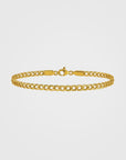 Gold chain bracelet on a white background