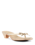 Perfect Wish Metallic Gold Kitten Heels