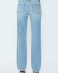 Light blue jeans on a white background