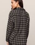 River Plaid Button Up - Ash Black