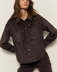 Sanctuary Ivy Suede Shirt Shacket - Semi Sweet