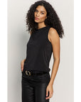 Soft Cowl Neck Shell - Black