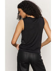 Soft Cowl Neck Shell - Black