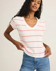 Striped Modern V-Neck Tee