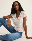 Striped Modern V-Neck Tee