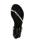 A Little Extra Patent Black and Gold Sandals