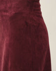 Faux Suede A-Line Skirt in Merlot