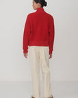 Mumford Half Zip Fleece - Washed Red