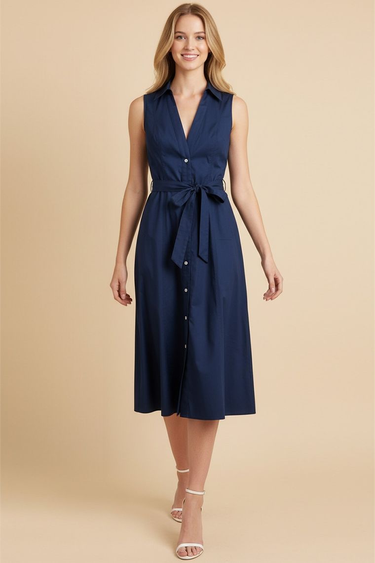 Sleeveless Shirt Dress