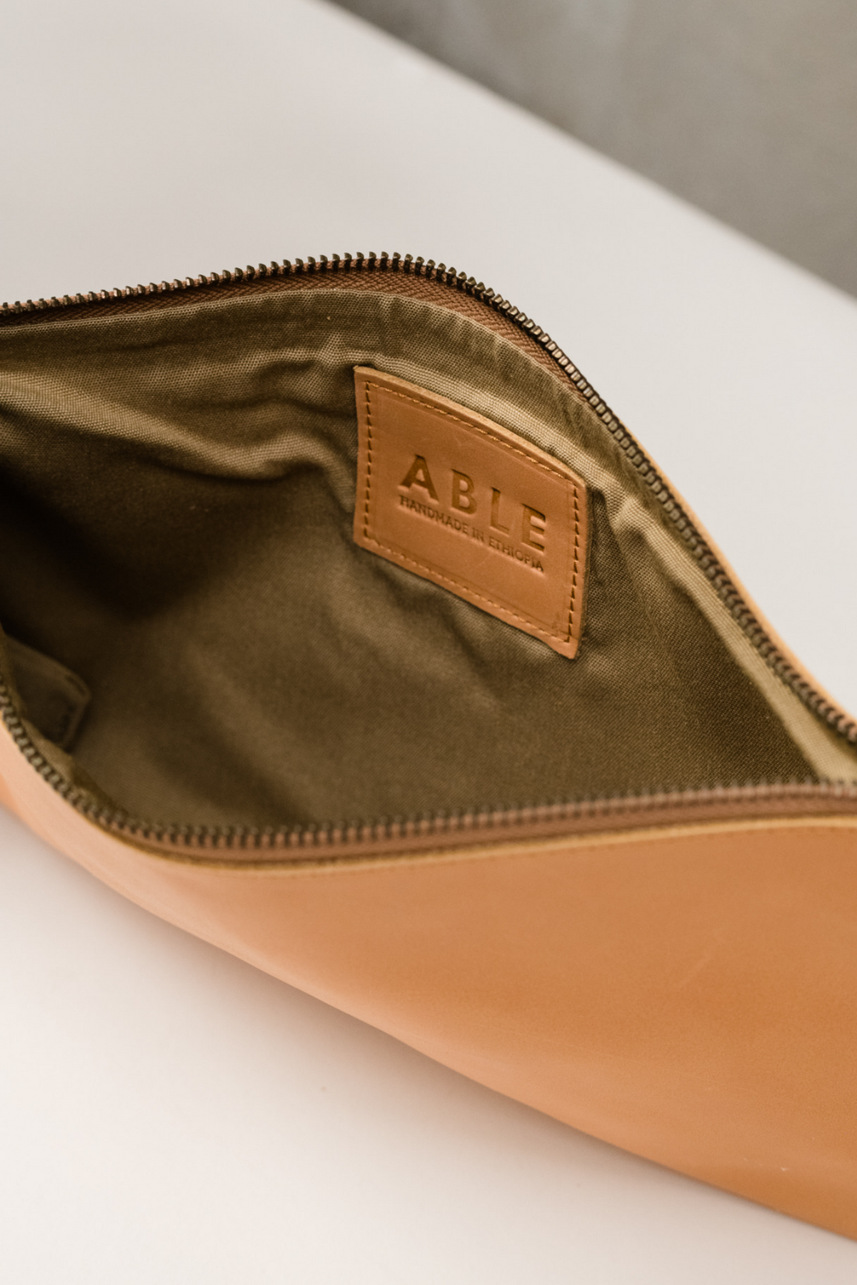 Marlow Suede Clutch Bag - Cognac