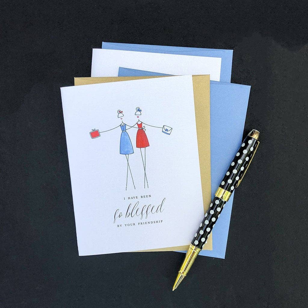 "BLESSED BY FRIENDSHIP" FRIENDSHIP CARD