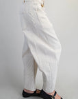 Barrel Leg Pants - Off-White Pinstripe
