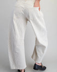 Barrel Leg Pants - Off-White Pinstripe