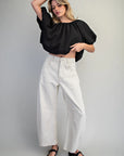 Barrel Leg Pants - Off-White Pinstripe